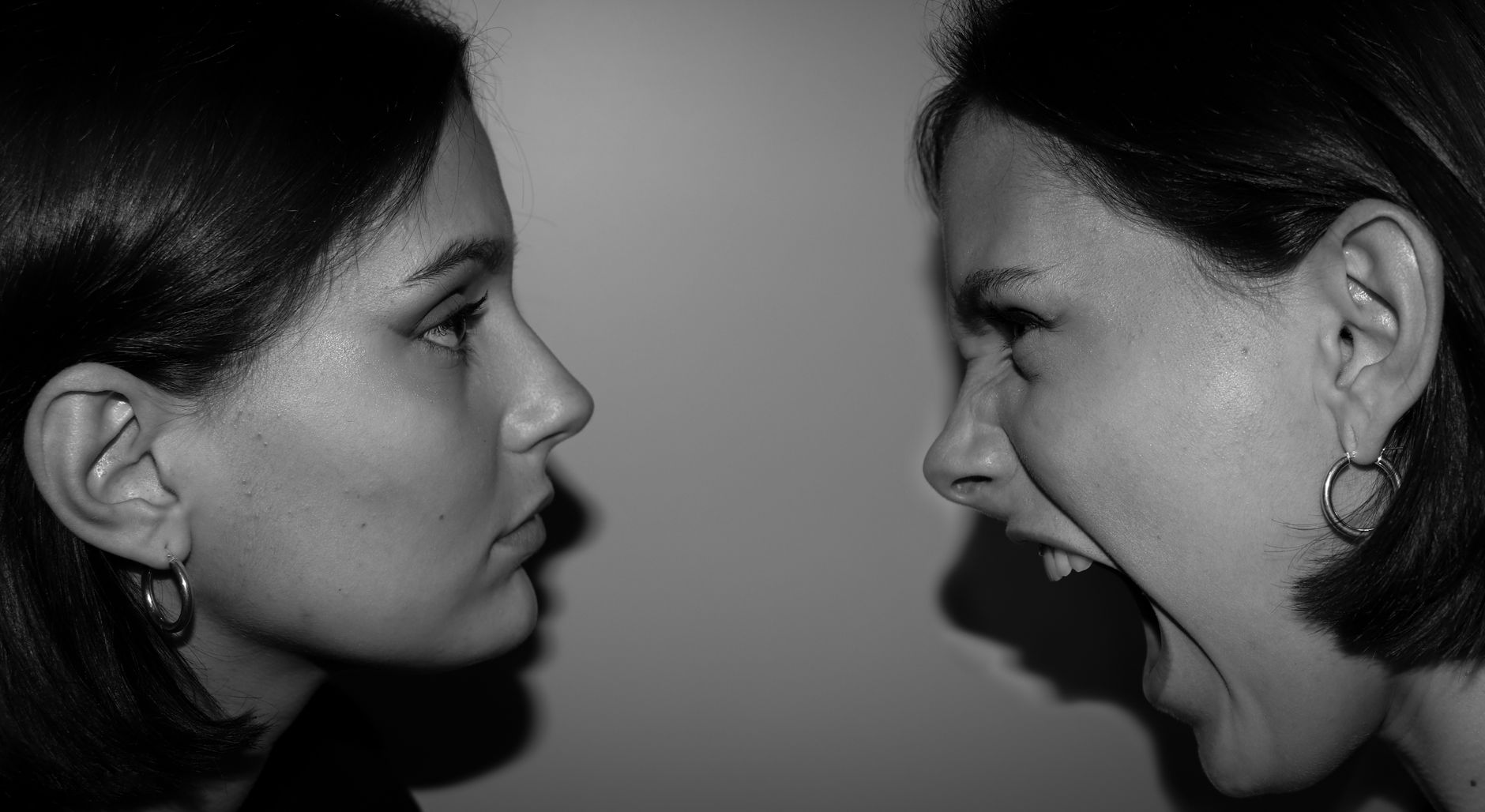 side view of two women s face